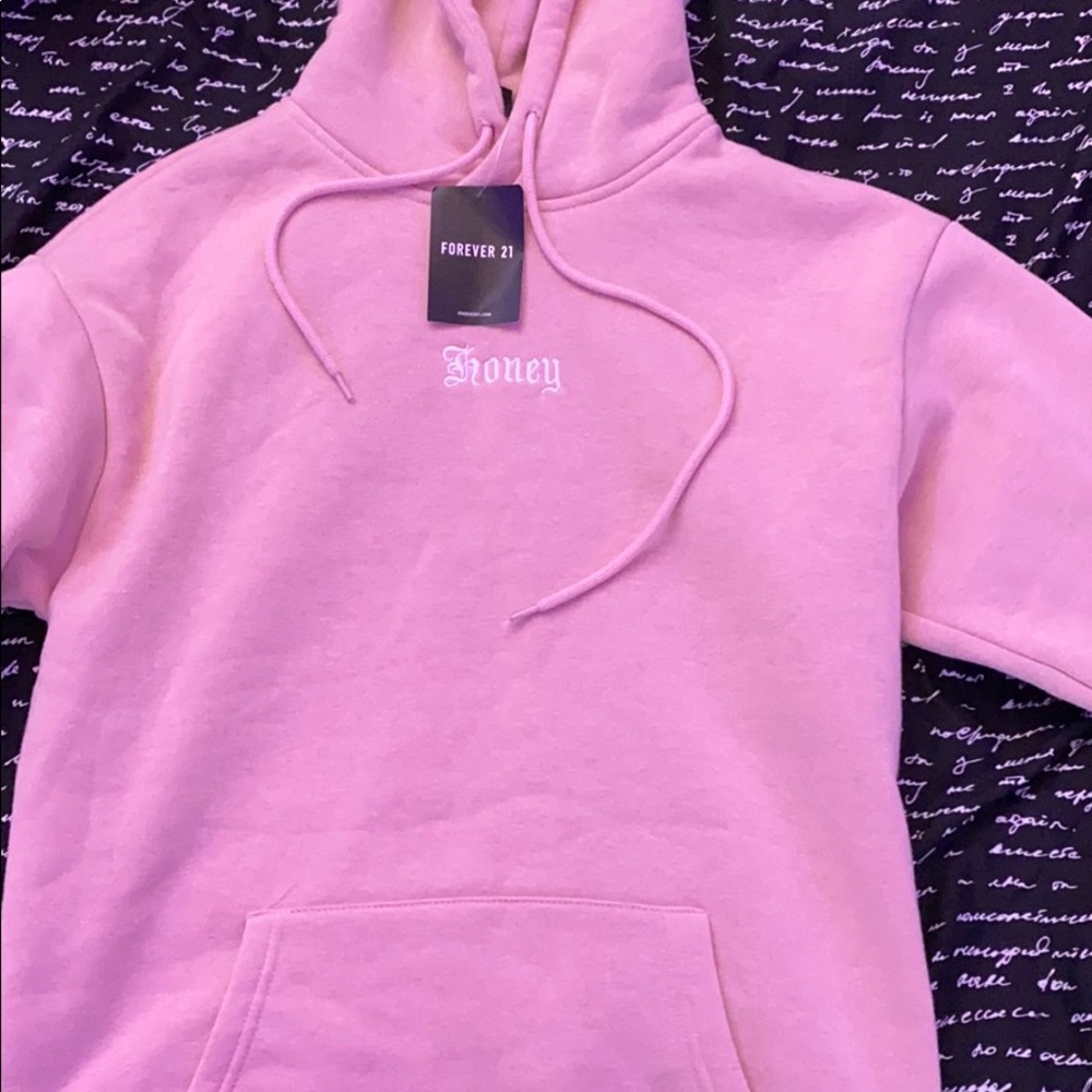 pink “honey” forever 21 hoodie